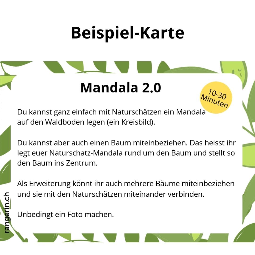 Beispiel Mit Naturmaterialen ein Mandala legen.